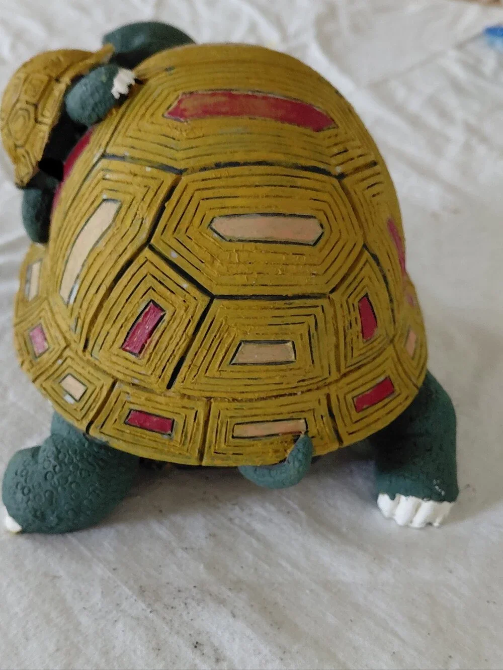 Decorative Turtle Terrarium Ornament - Yellow & Green